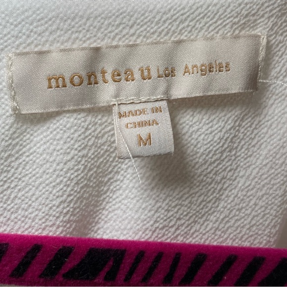 Monteau White and Blue Polka Dot Dress Size M - Picture 3 of 4